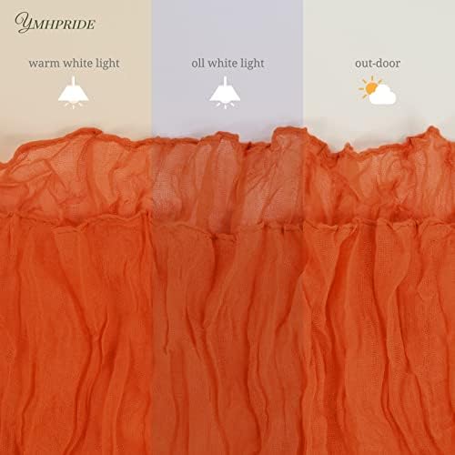 YMHPRIDE 12 Pack Cheesecloth Table Runner 35x120in Orange Table Runner