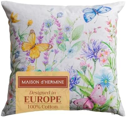 Maison d' Hermine Throw Pillow Covers 100% Cotton (18" x 18" - Pack of 1)