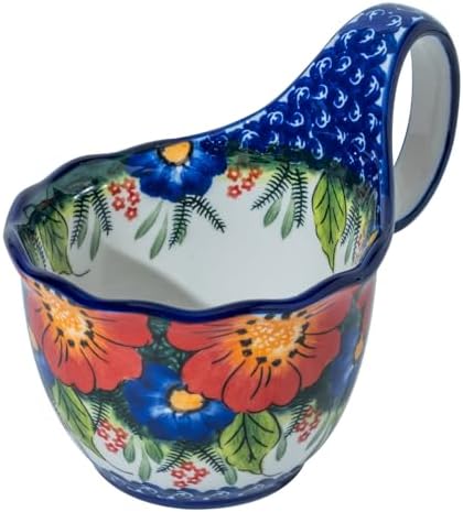 ALMA 16oz Large Soup Bowl Microwave Safe, Floral Soup Bowl with Handle