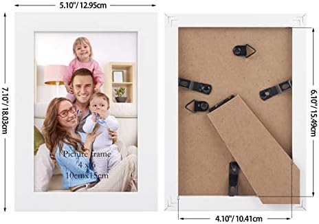 Giftgarden White 4x6 Picture Frame 7 Pack, Modern White Woodgrain 4 by 6 Photo Frames for Wall or Tabletop Display