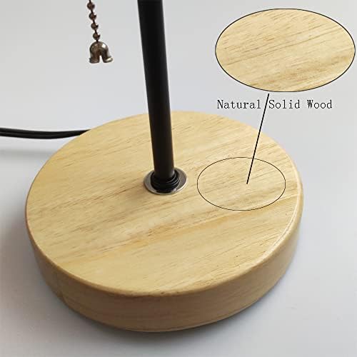 Handmade Bohemian Rattan Bedroom Small Table Lamp,with White Rattan Lamp Shade (Natural Vine Color) with Pull Chain Lamp Holder,E26 Bulb Included