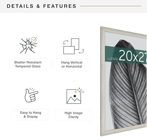 MCS Studio Gallery Poster Frame, 20x27, Gray Woodgrain
