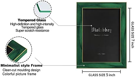 VIOLABBEY 5x7 Picture Frame Set of 4, Colorful Photo Frame Modern Style