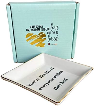 HOME SMILE Mother Birthday Thanksgiving Day Gifts Ring Trinket Dish Jewelry Tray-You're The Mom Everyone Wishes They Had
