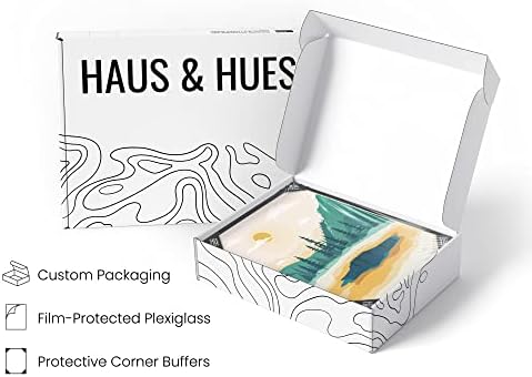 HAUS AND HUES Vintage National Park Posters - Set of 6 National Parks Art Prints, Nature Wall Art and Mountain Print Set, Abstract Prints of Mountain Wall Art (Black Frame, 11x14)