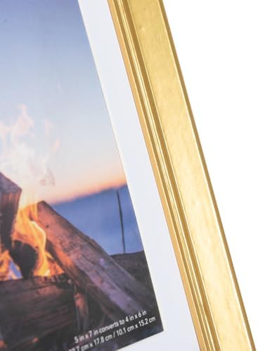 11x14 Picture Frame Gold 2 Pack, Display 11x14 without Mat or 8x10 with Mat, Wall Gallery Photo Frames