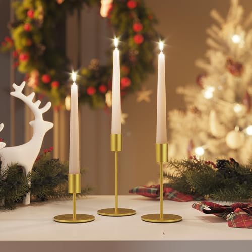 zeochyni Set of 24 Gold Taper Candle Holder Bulks for Wedding, Party Decor