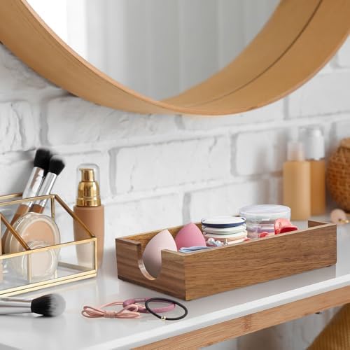Napkin Holder for Bathroom, Acacia Wooden Guest Towel Holder Tray for Bathroom, Disposable Paper Hand Towel Holder for Bathroom Accessories, Dinner Napkin Holder for Kitchen Table Party