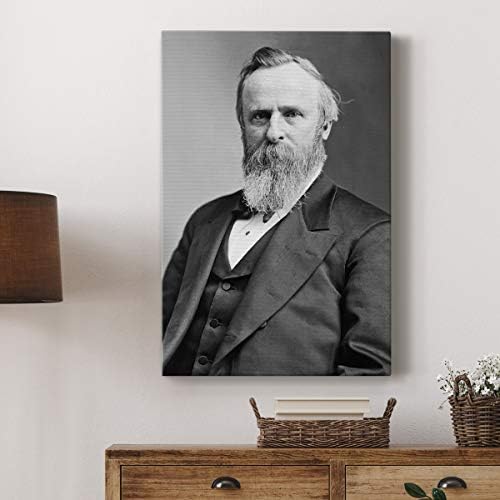 Renditions Gallery Rutherford B. Hayes Presidental Portrait Wall Art, Premium Gallery Wrapped Canvas Decor, Ready to Hang, 48 in H x 32 in W, Made in America Print