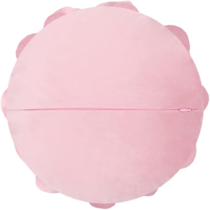 JWH Flower Throw Pillow Cover Decorative Round Pillow Case Floral Cushion for Bed Sofa Couch Car Decor 14 Inches Blush Pink with Insert