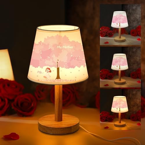 Mom Gifts Table Lamp, Cherry Blossom Tree Lamp with 3 Color Modes Stepless Dimming Night Light for Mom Birthday Mothers Day Christmas Valentines Day - Perfect Bedroom Living Room Decor(Mother)