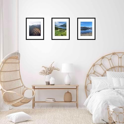 JCJMY 6 Packs 11x14 Picture Frames, Display 8x10 with Mat or 11x14 Without Mat, Black Gallery Wall Frame Set, 11 by 14 Frames Bulk Set of 6 Collage Wall Decor Photo Frames Set for Wall, Black