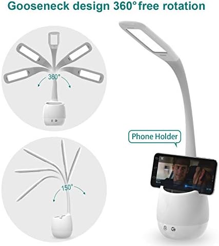 ERAY LED Desk Lamp with Pen Holder for Home Office Dorm, Touch Dimmable
