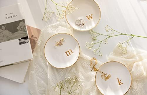 COLLECTIVE HOME Ceramic Jewelry Tray, Trinket Dish, Gifts for Women (V)