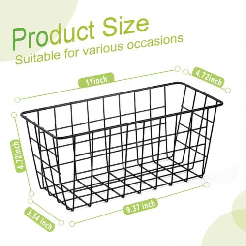 ZUSHALLMY 4 Pack Wire Baskets for Wall, No Drill Adhesive Kitchen Storage