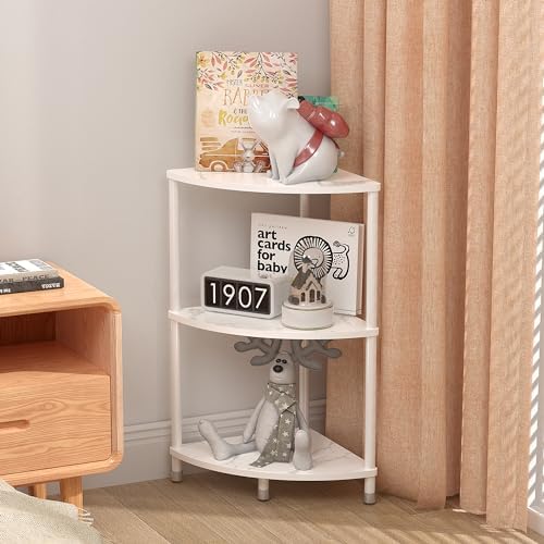 3 Tier Corner Shelf Stand for Bathroom, 23.2", Marble White