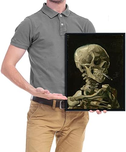 Wieco Art Skull of a Skeleton with Burning Cigarette, 1886 by Vincent Van Gogh Canvas Wall Art for Home Decor and Wall Decor Post-impressionism Canvas Prints Pictures Artwork