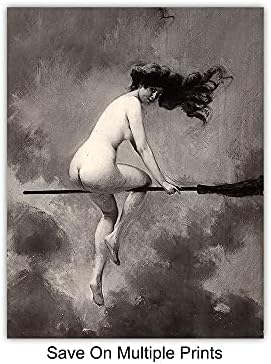 Witch Decor - Witchy Room Decor - Wiccan Art - Wicca Print - Pagan Gifts - Goth Room Artwork - Gothic Wall Art - Witchcraft - Black Magic - Creepy Scary Vintage Picture Photo - Medieval Picture