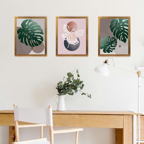 12x16 Picture Frame Gold 3 Pack, Poster Frames 12 x 16 without Mat for Wall, Horizontal or Vertical Wall Mounting