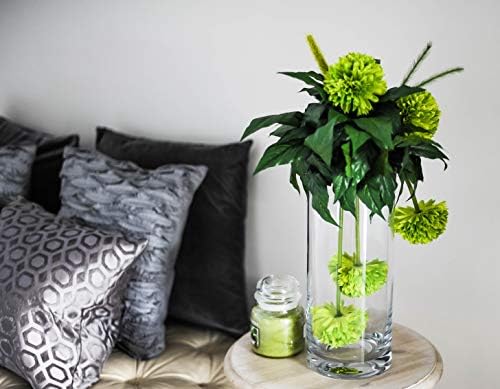 WGV Cylinder Vase Bulk, Diameter 5", Height 10", Clear Glass Floral Planter Container, Floating Candle Holder for Wedding Party Event Home Office Decor, 6 Pieces