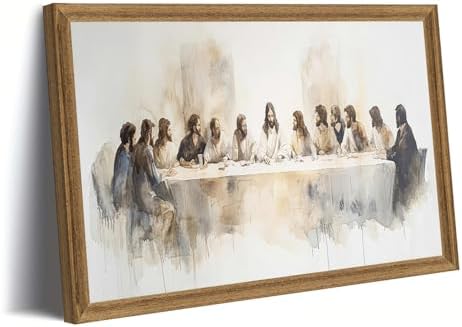 Fantasy Artists The Last Supper Christian Wall Art – Sacred Biblical Scene of Jesus and the Twelve Apostles, Reverent Religious Artwork for Church, Prayer Room & Faith-Centered Home,16W X 24H
