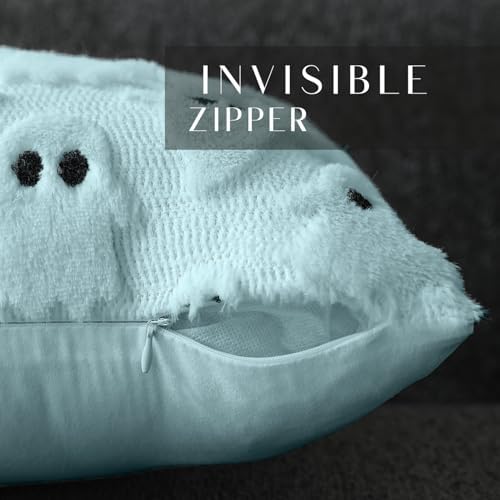 DFXSZ Halloween Pillow Covers 18x18 inch 2Pcs Blue Ghost Halloween Decor