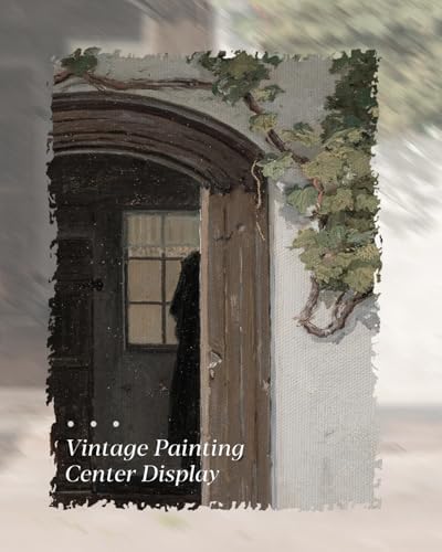 WHASAYART Gold Framed Vintage Wall Art Vineman Climbing The Walls Farmhouse Wall Decor Opening Door Oil Painting Picture Canvas Print Art Home Decor Aesthetic for Bedroom Bathroom Office 16x24in