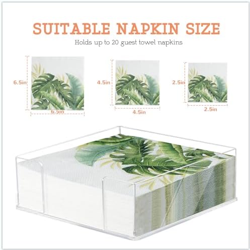 Square Acrylic Napkin Holder for Table Clear Servilletero for Paper Napkin