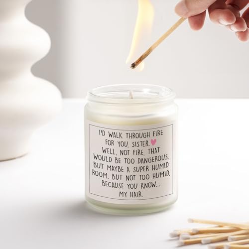 Petalsun Funny Sister Gifts, Sister Birthday Gifts, Lavender Scented Candle