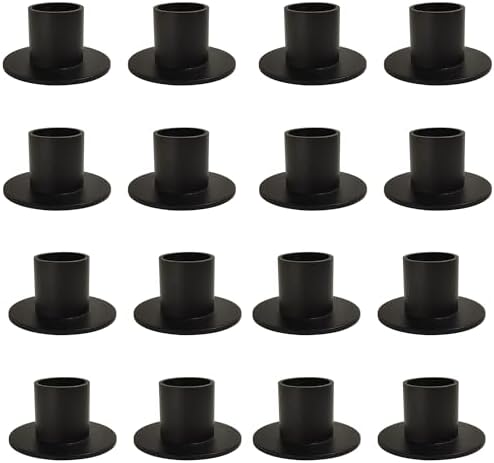 GUTE Taper Candle Holder Matte Black Iron Candlestick Decor Farmhouse 16Pcs