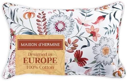 Maison d' Hermine Throw Pillow Covers 100% Cotton (12" x 20" - Pack of 1)