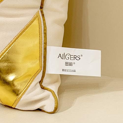 Avigers Throw Pillow Cover 20 x 20 Inch, White，Gold, Velvet, Hidden Zipper