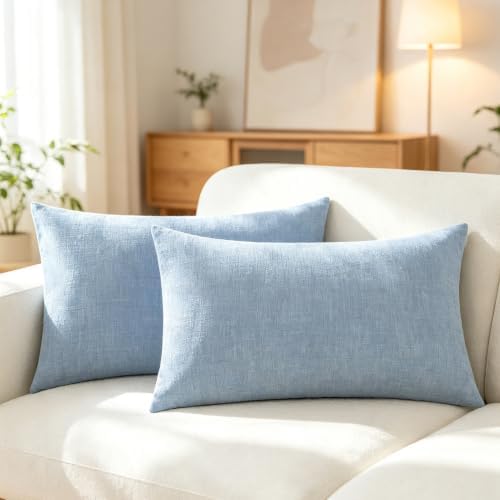 CaliTime Decorative Couch Throw Pillow Covers 20 X 12 Inches Baby Blue