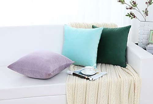 Jeneoo Comfy Soft Thick Velvet Throw Pillow Covers Decorative Solid Square Couch Cushion Cases for Home Bedroom Car Decor (Mustard Yellow, 18 x 18 Inches, 2 Pieces)