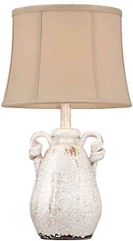 Sofia 22" High Table Lamp Crackled Ivory Ceramic Country Rustic