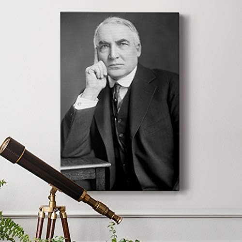Renditions Gallery Warren G. Harding Presidental Portrait Wall Art, Premium Gallery Wrapped Canvas Decor, Ready to Hang, 48 in H x 32 in W, Made in America Print