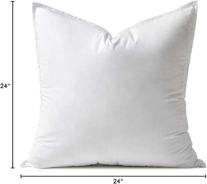 MIULEE 24x24 Inch Synthetic Down Alternative Euro Pillow Insert | Euro Decorative Throw Pillow 24 x 24 Inch Body Bed Sleeping Ultra Soft Fluffy Form for Sofa Couch Bed