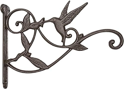 Mkono Hanging Plant Bracket Hook Iron Decorative Plant Hanger for Flower Basket Bird Feeder Wind Chime Lanterns, 1 Pack