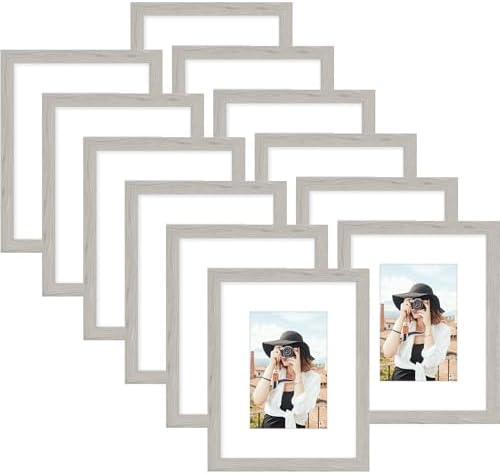 Picrit 11x14 Picture Frame Set of 12, Modern Gallery Wall Frames, Gray