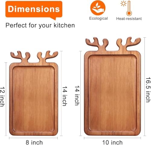 Large Wooden Platter Christmas Charcuterie Board Holiday Trays Cookie Plate