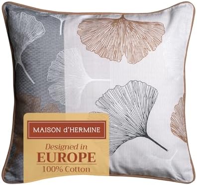 Maison d' Hermine Throw Pillow Covers 100% Cotton (18" x 18" - Pack of 1)