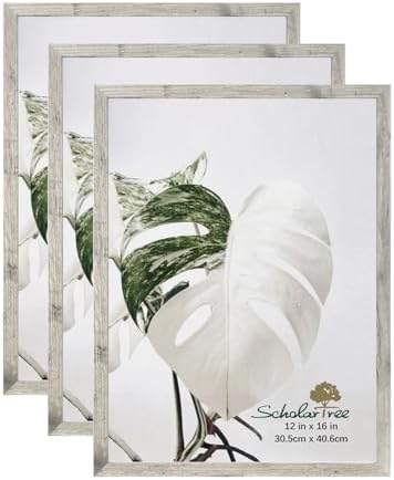 12x16 Picture Frame Grey 3 Pack, Poster Frames 12 x 16 without Mat for Wall, Horizontal or Vertical Wall Mounting