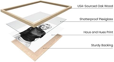 HAUS AND HUES Marilyn Monroe Poster Marilyn Monroe Wall Art Black and White Marilyn Monroe Pictures Monroe Decor Marilyn Monroe Wall Decor Wall Art Marilyn Monroe (24" x 36" Framed Beige)