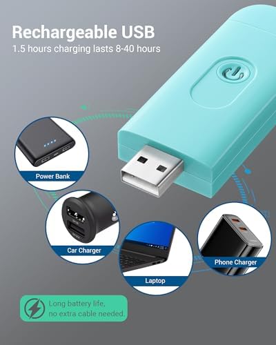 DEWENWILS USB Rechargeable Book Reading Light, Clip on Book Light (Blue)