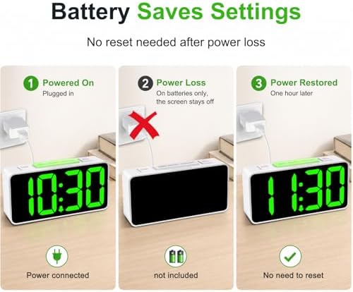 DreamSky Small Digital Alarm Clock with Night Light for Kids Bedroom