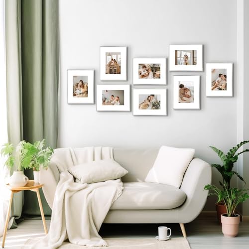 Golden State Art 8x10 Silver Aluminum Frame, Real Glass, Mat Fits 5x7