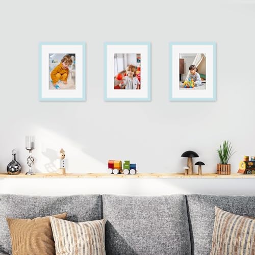 Picrit 8.5x11 Picture Frame Set of 12, Modern Gallery Wall Frames, Blue