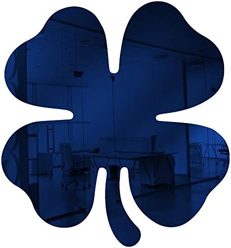 Marketing Holders Acrylic Mirror 5" Wide Shamrock Dark Blue .118" Thick No Adhesive Reflective Pieces Perfect for DIY Arts and Crafts School Projects Home or Office Decor Special Events