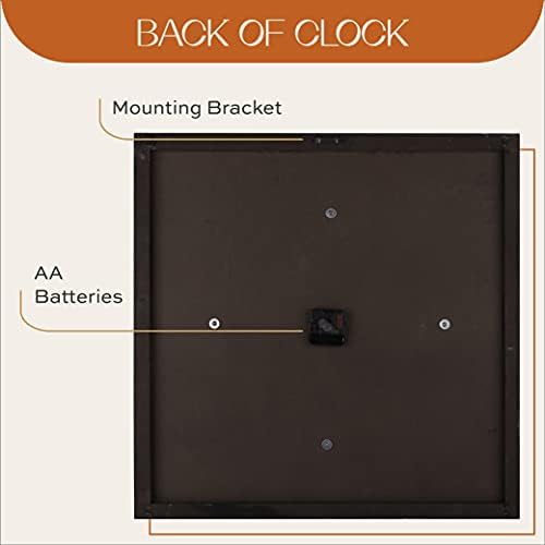 ALBEN Large Farmhouse Wall Clock - 24 inch Square Farmhouse Style Clock Bundled with Decorative Reversible Wooden Sign