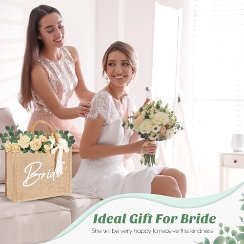 Hushee 6 Pcs Bride Gifts Set for Bachelorette Party, Bridal Shower Gifts Wedding Engagement Gift Newly Engaged Gifts for Bride to Be, Handbags, Cosmetic Bags, Tumbler, Candle, Card, Hair Scrunchies